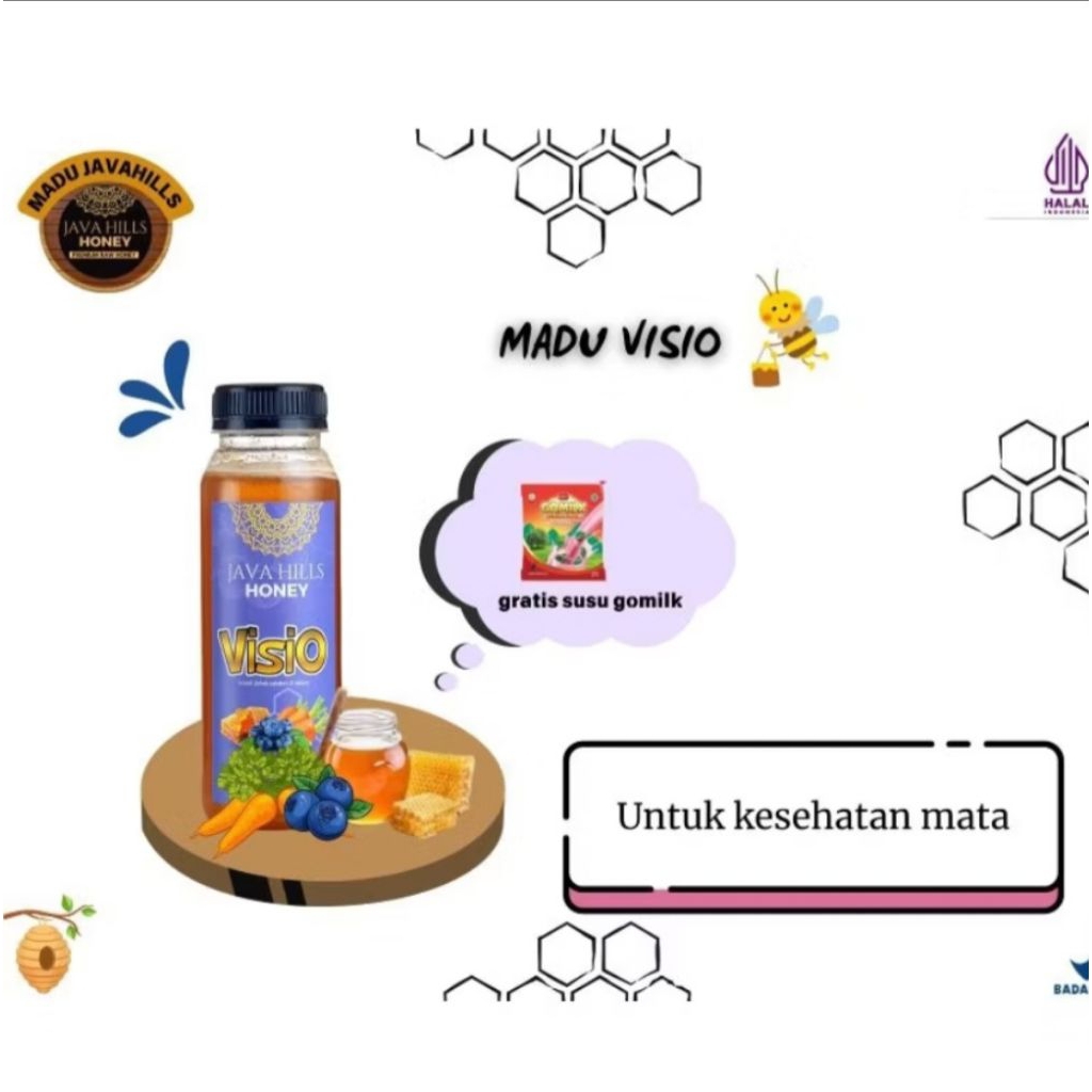 

MADU VISIO JAVAHILLS HONEY 320g/Madu Herbal Asli 100%/Madu untuk Kesehatan Mata