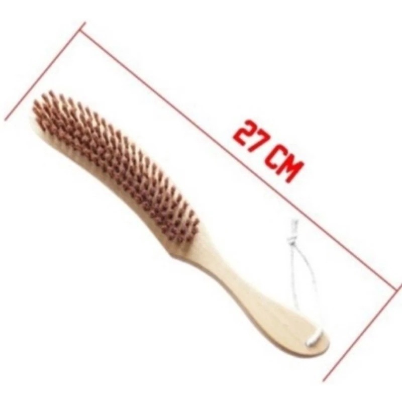 Sikat Badan Gagang Kayu Lengkung / Sikat Cukur membersihkan sisa Rambut Barbershop Salon Pangkas Ram