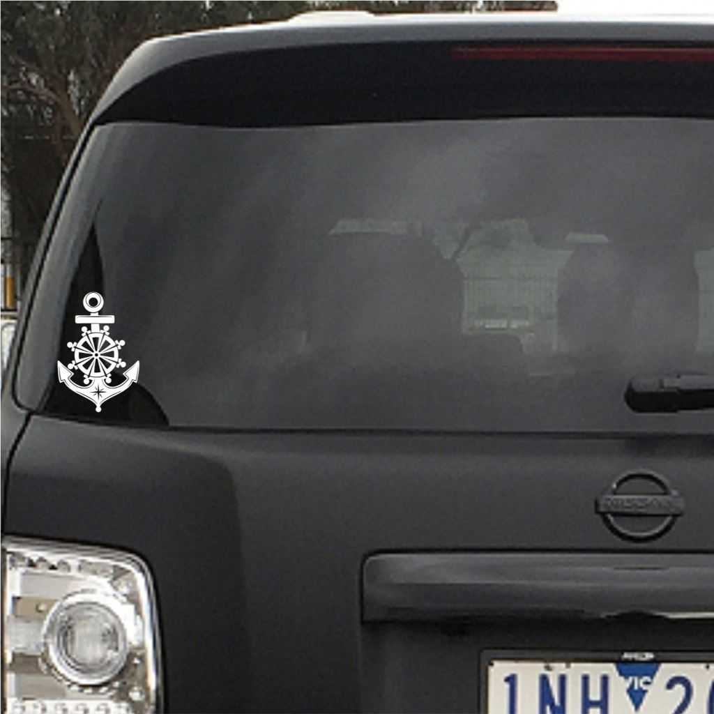 cutting sticker mobil jangkar kapal setiker kaca mobil variasi keren unik