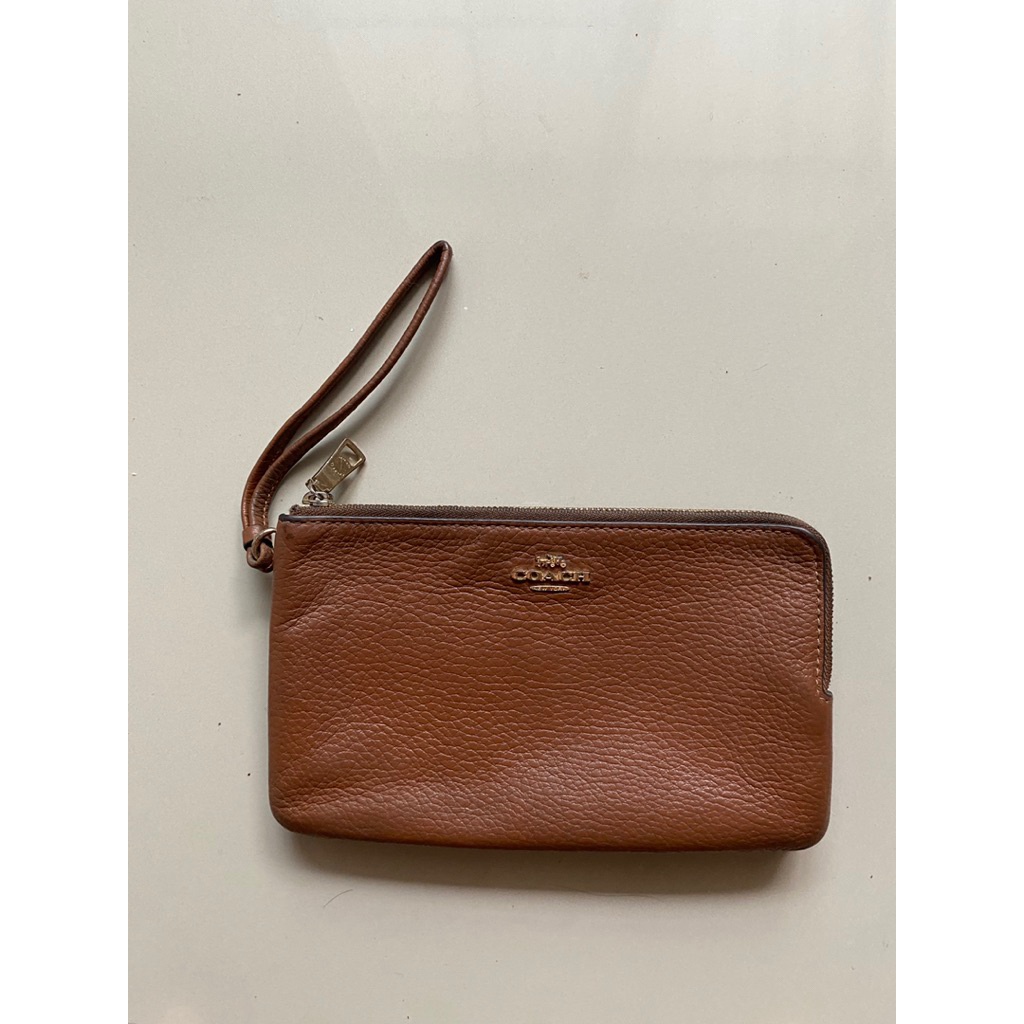 clutch wrislet coach coklat vintage jadul preloved second pouch