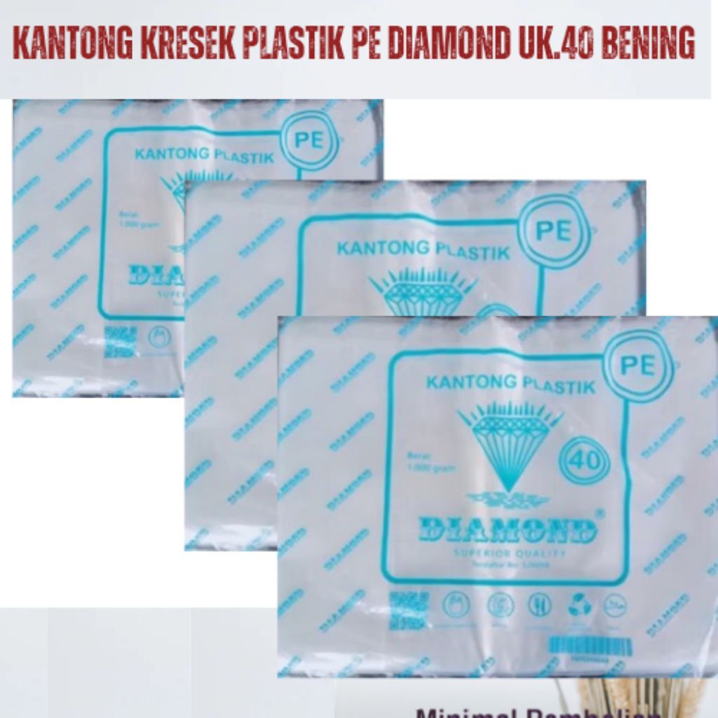 Kantong Kresek Plastik PE Diamond Uk.40 Bening