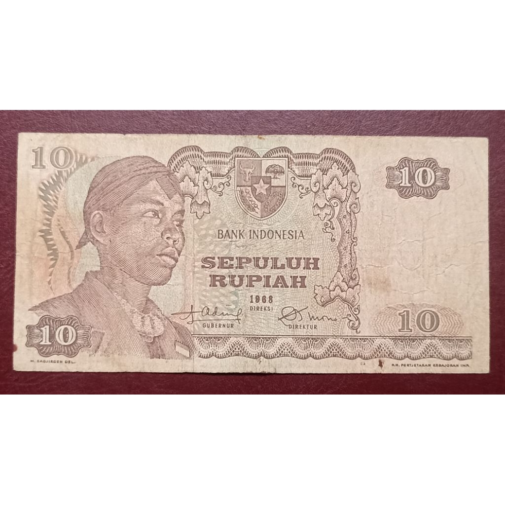 UANGKERTAS  SERI SOEDIRMAN 10 RUPIAH