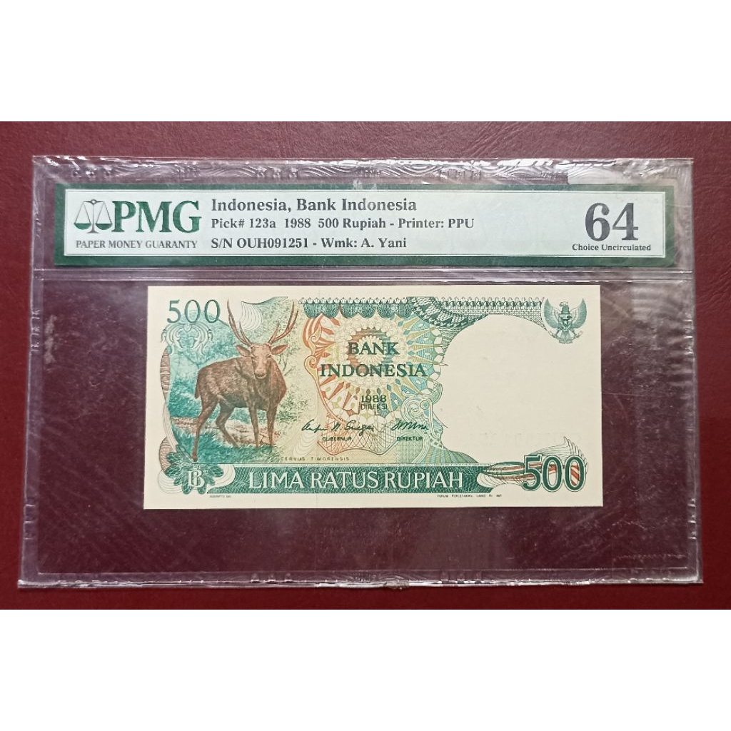 UANG KERTAS 500 RUPIAH SERTIFIKAT PMG 64