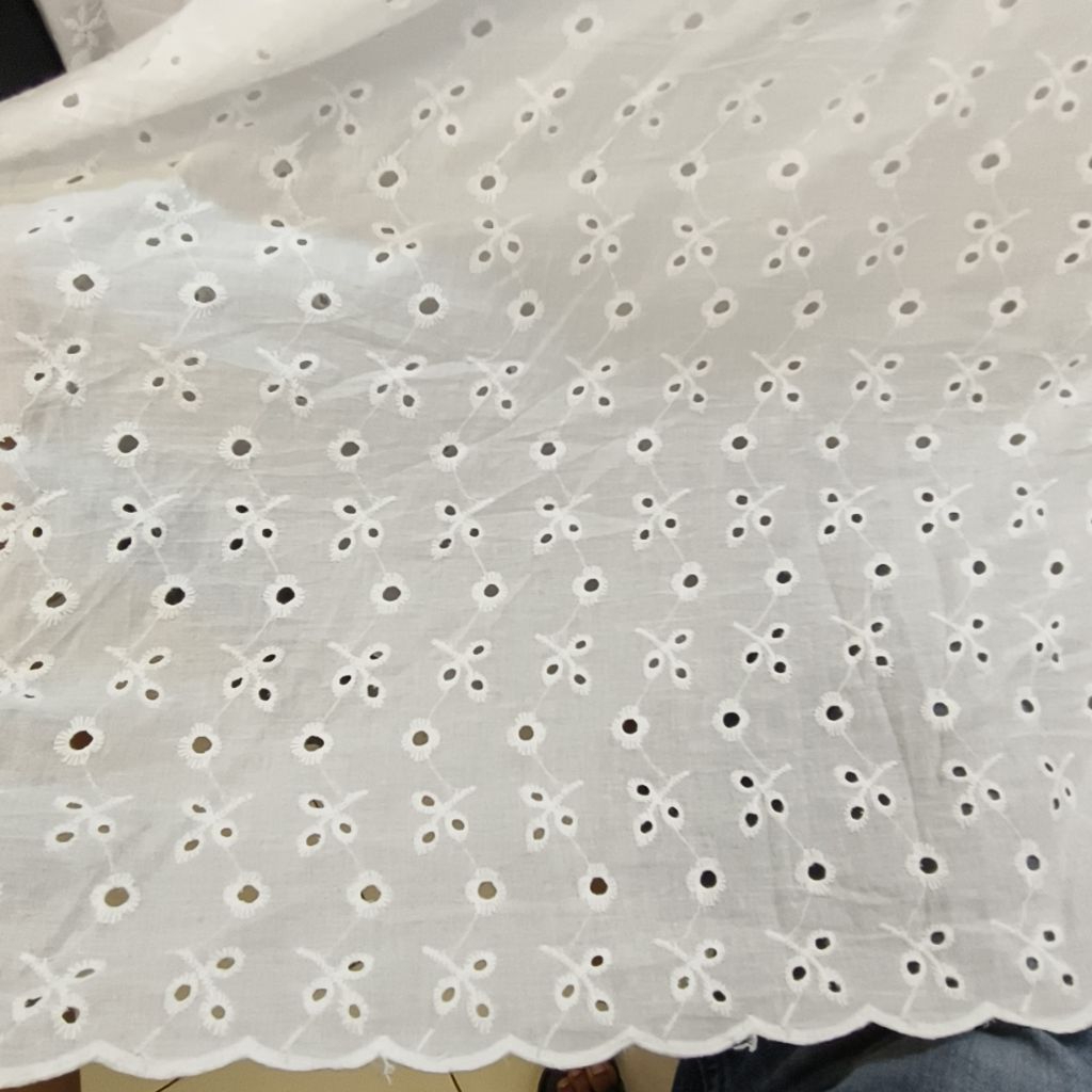 PROMO Kain Katun Bordir Premium/Kain Katun Bordir Meteran/Kain Katbol Meteran