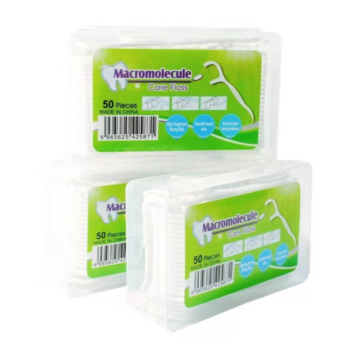 Benang Tusuk Gigi Steril Macromolecule isi 50 Pcs / Dental Floss - Tusuk Gigi Steril / Tusuk Gigi Ba