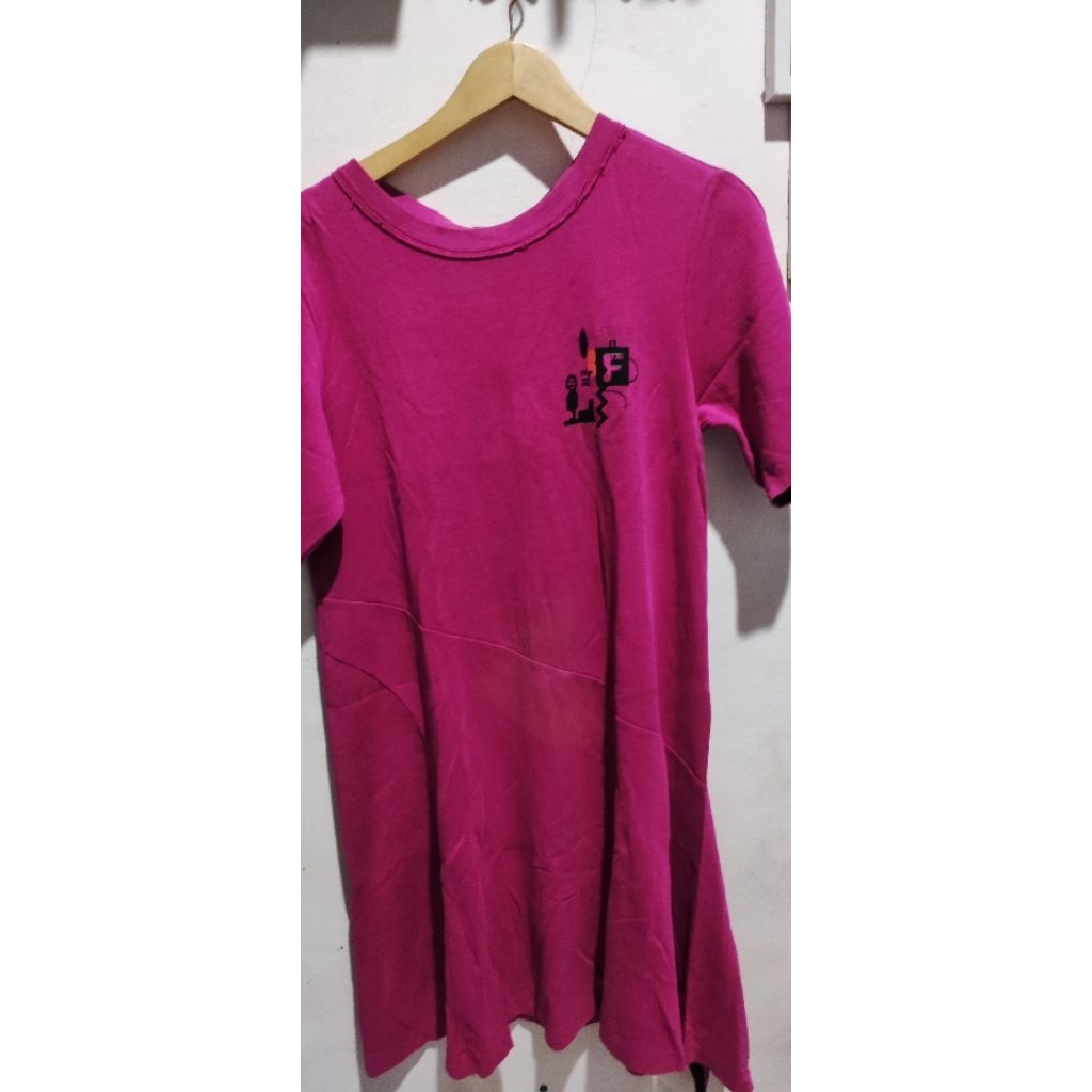 dress kaos nagita magenta