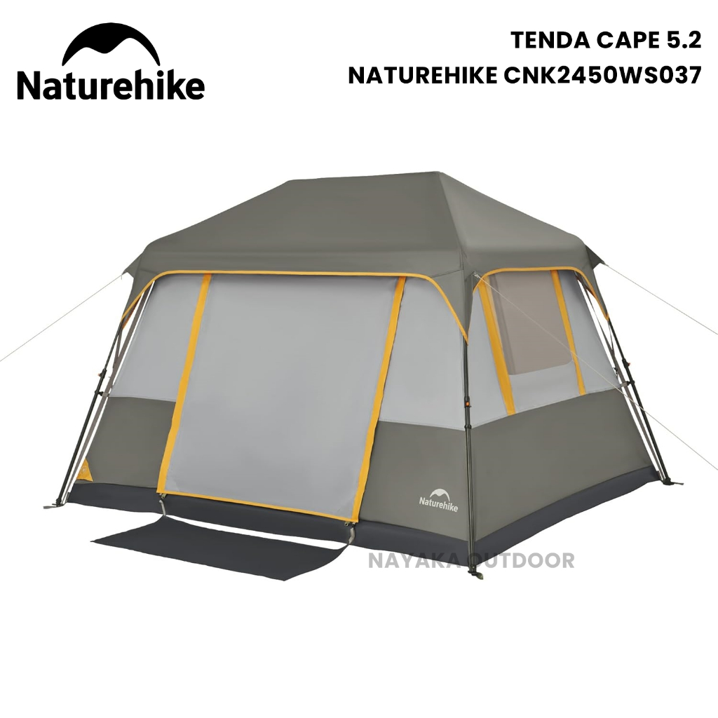 Tenda Otomatis Camping Cape 5.2 Naturehike CNK2450WS037 Tenda Glamping Otomatis Keluarga 4 Orang Out