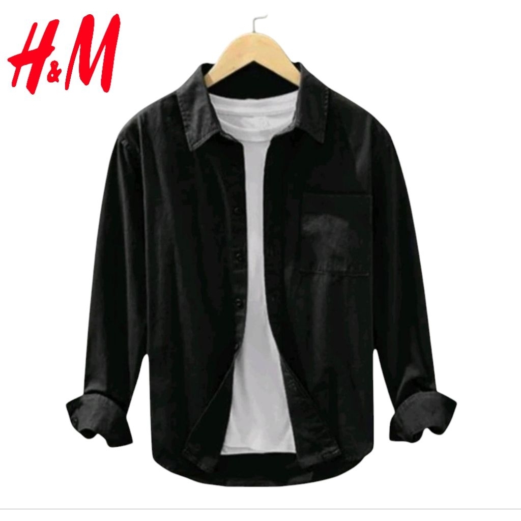 Kemeja H&M Pria Polos Slimfitt Kasual