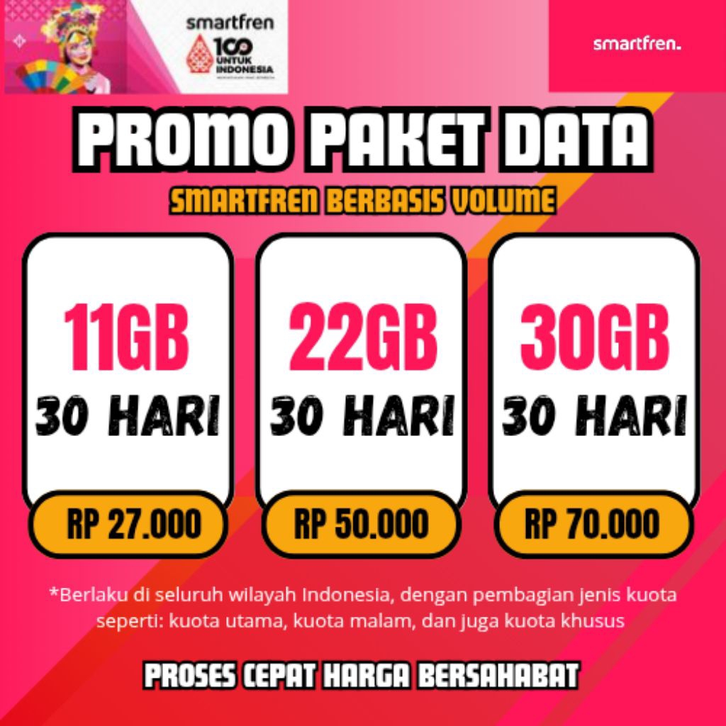 Kuota Smartfren 30 hari | Kuota Smartfren murah | Paket data Smartfren