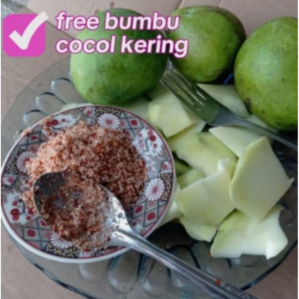 

mangga muda 1 kg + bumbu gerojog kering