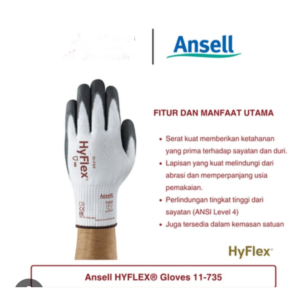 sarung tangan ansell hyflex 11-735