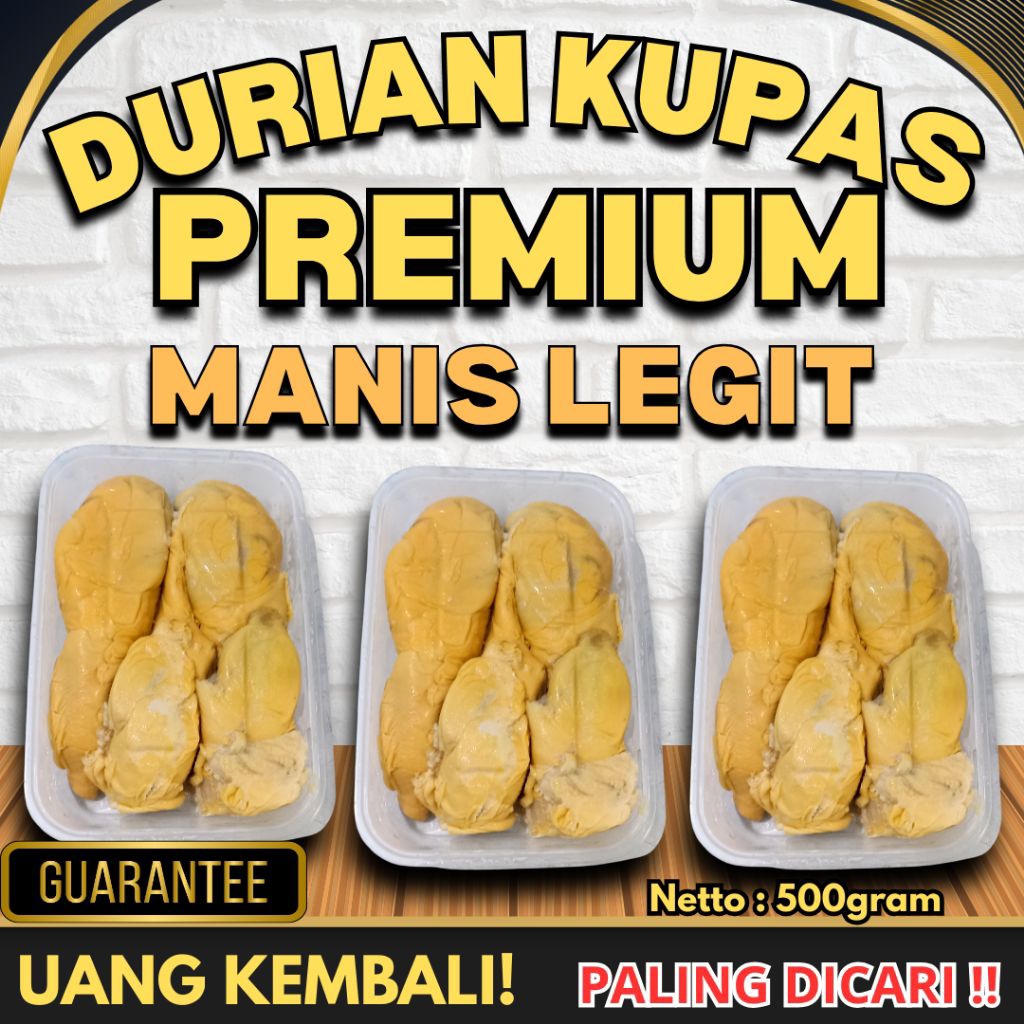 

Durian Kupas Medan Super Manis Tebal – Full Kuning, Daging Montok Harum