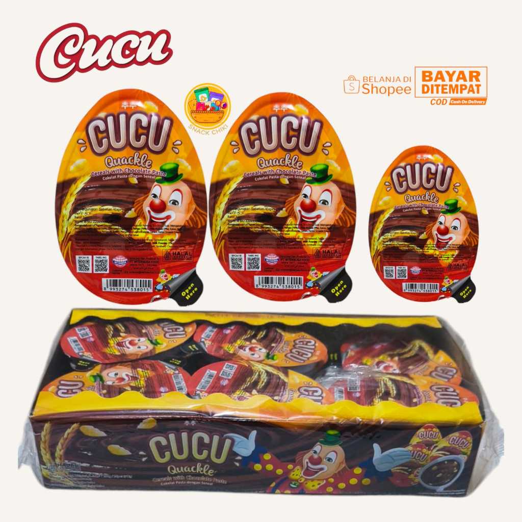 

COKLAT CUCU QUACKLE COKLAT PASTA DENGAN SEREAL 1 PAC 24 PCS