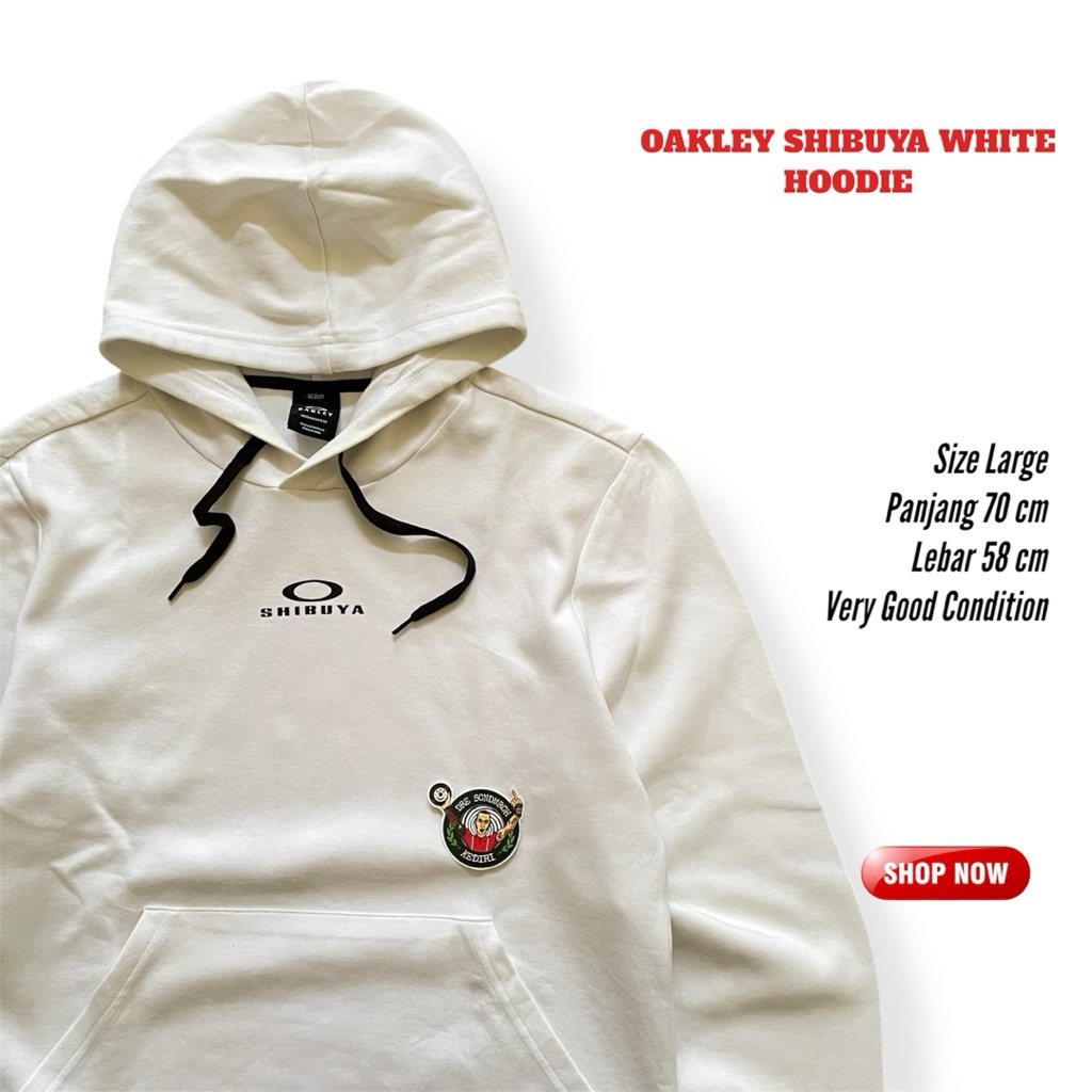 Oakley Shibuya White Color Hoodie Second Original
