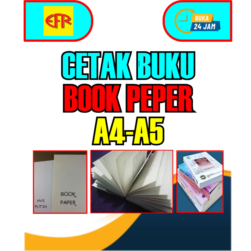 

( TERMURAH ) CETAK BUKU BAHAN BOOK PEPER A4-A5 BEWARNA DAN HITAM PUTIH