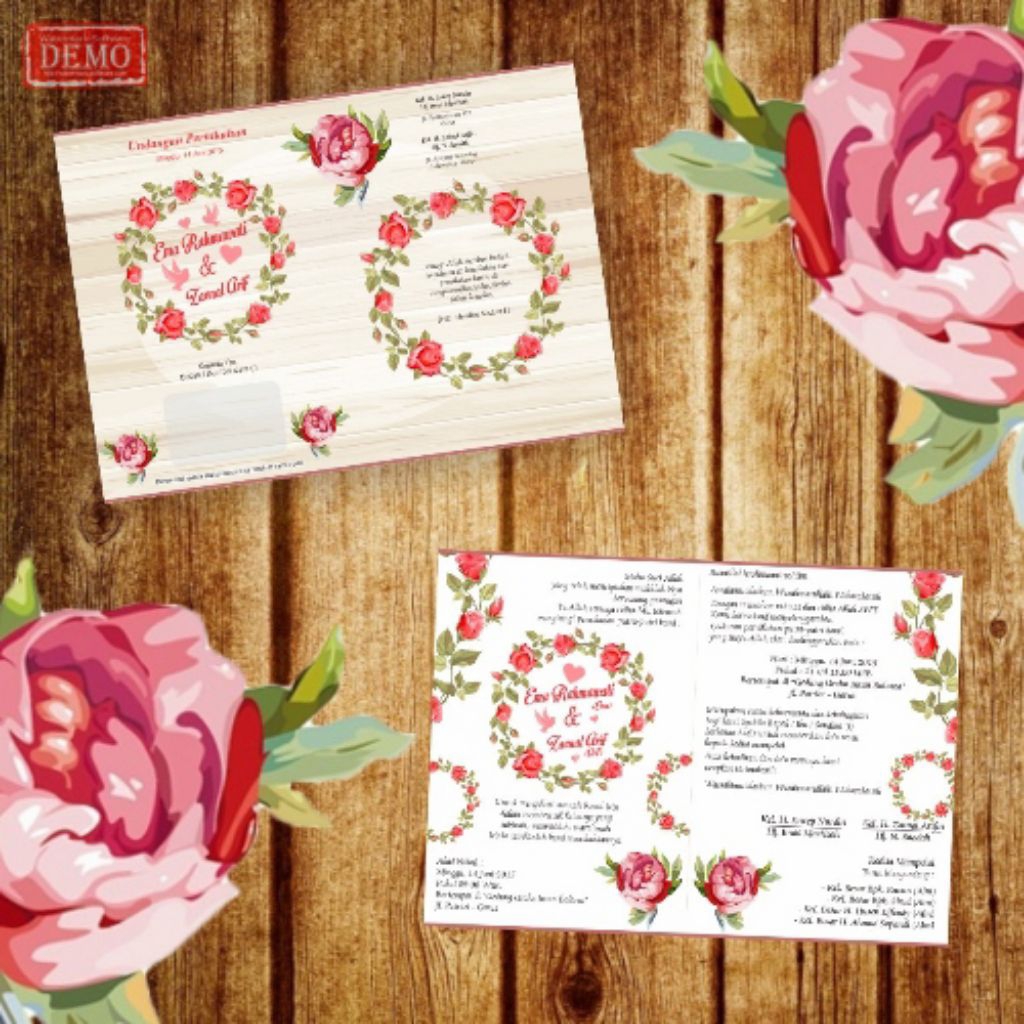 Undangan Pernikahan Bahan Art Paper Mengkilap Murah