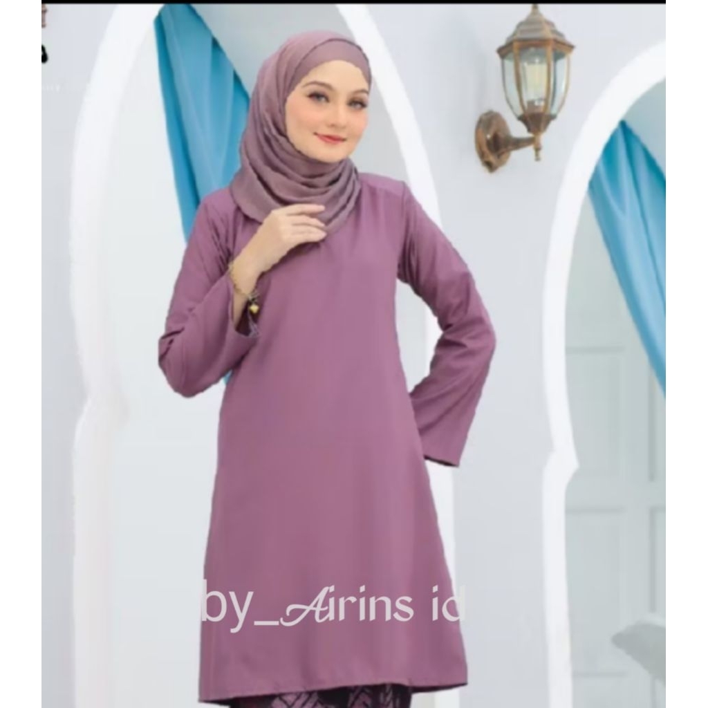 Atasan baju kurung melayu wanita tunik kebaya modern bahan katun toyobo