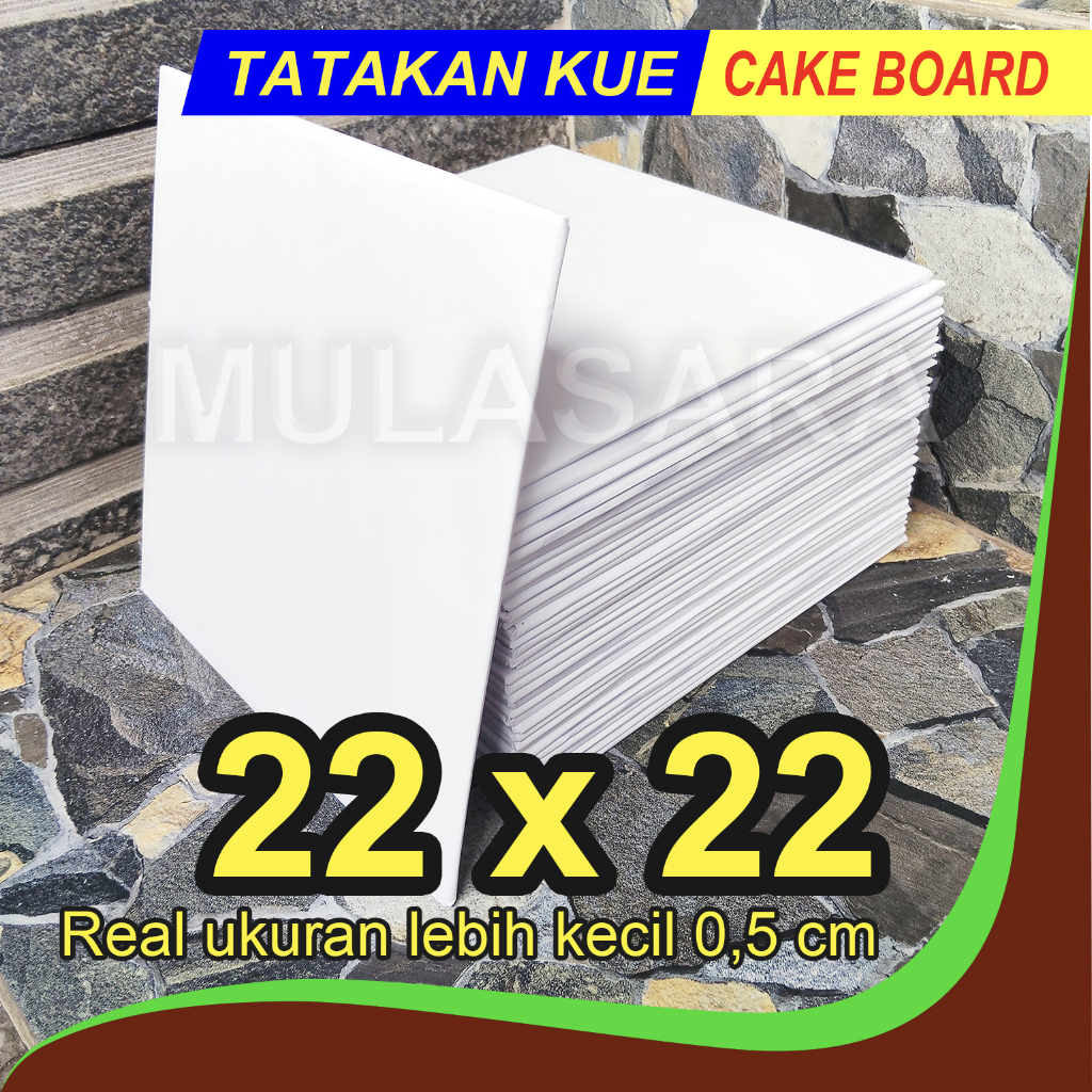 Tatakan kue 22x22 PUTIH cake board / alas kue ulang tahun / tatakan kue ulang tahun