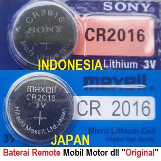 Baterai Remote Alarm Mobil Motor Original Japan CR2016 CR 2016 Honda Toyota Agya dll