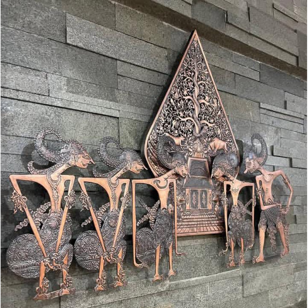 hiasan gunungan wayang tembaga