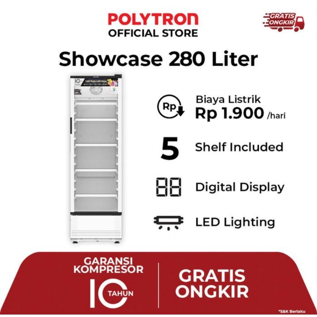 Showcase Polytron 5 Rak 280Liter SCN-280 / SCN280