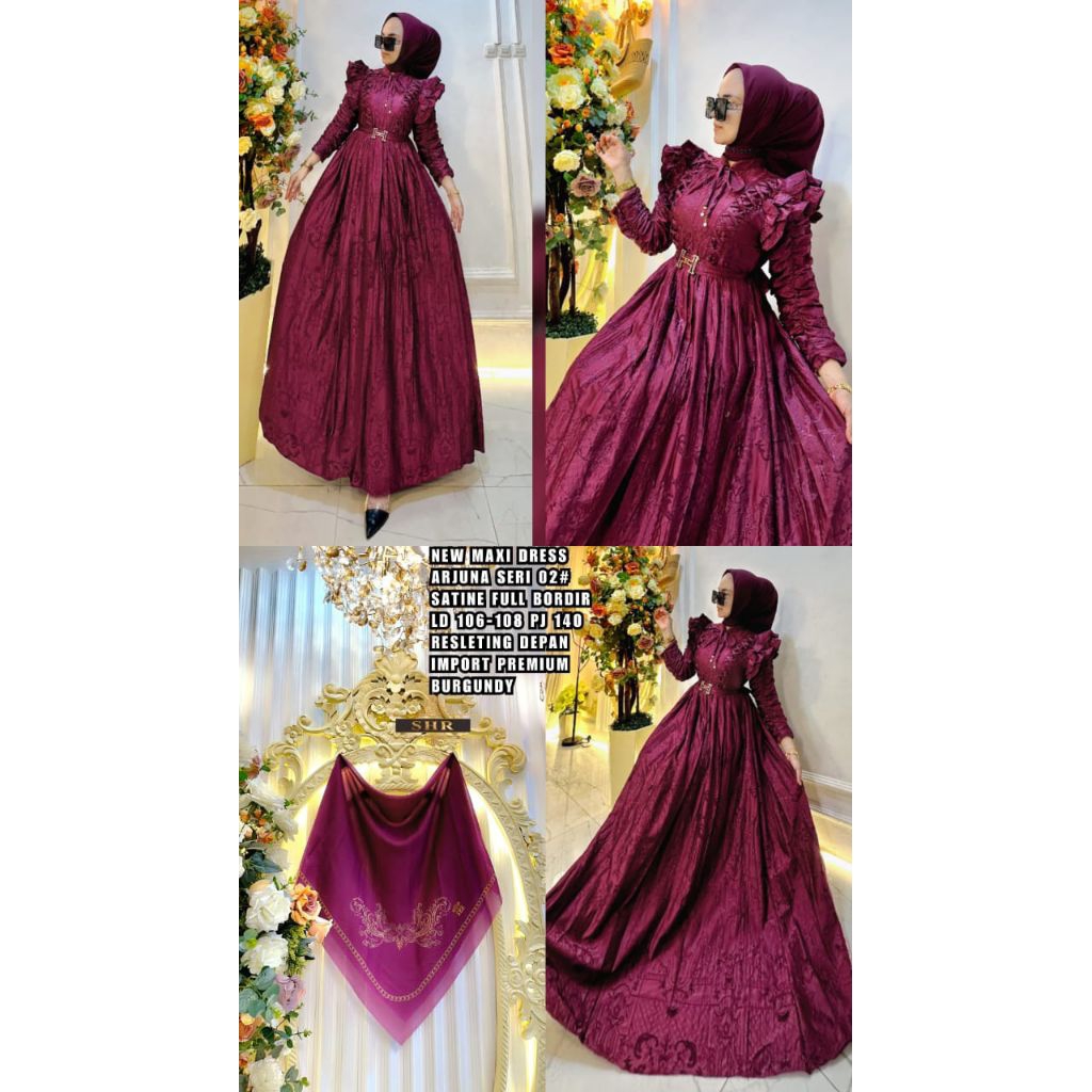 Real pic ORIGINAL dan TERMURAH Maxi dress PREMIUM Butik + Free Belt / Maxi dress pesta Mewah / Maxi 