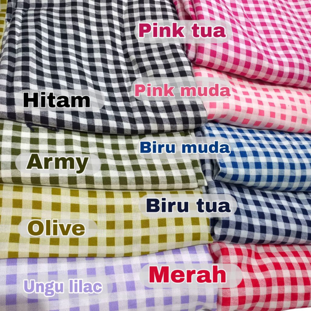 Kain Katun Rayon Viscose Motif Kotak-Kotak Terbaru