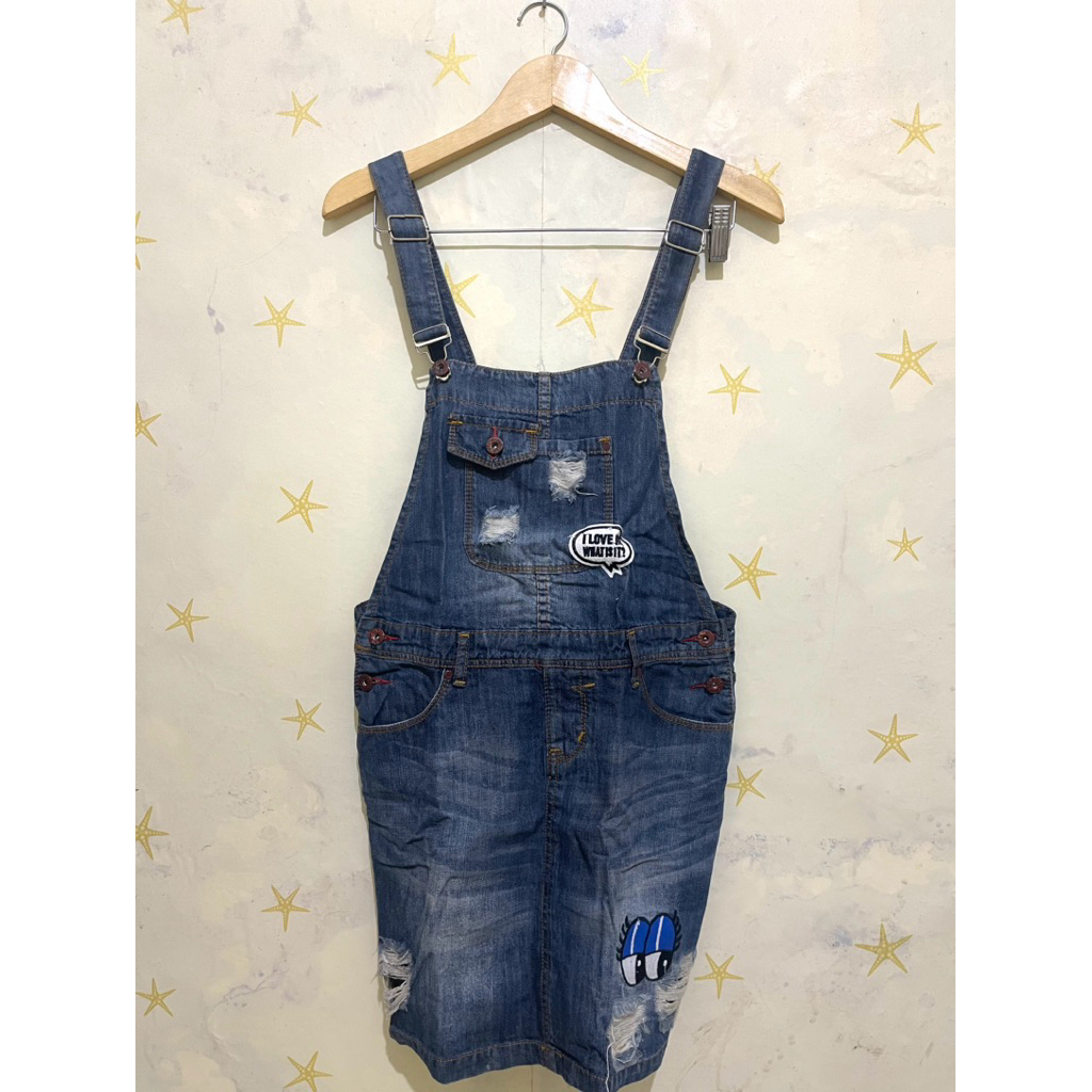 CC155 Preloved dress rok jeans / Baju Kodok Wanita