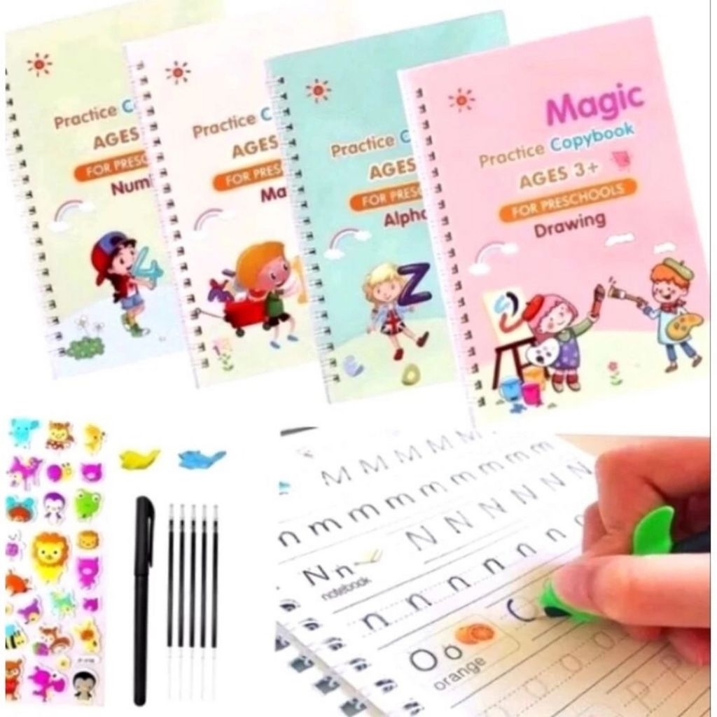 

SANK MAGIC BOOK 1 SET ISI 4 BUKU + PULPEN + REFIL / Buku Edukasi Anak Balita Magic Practis