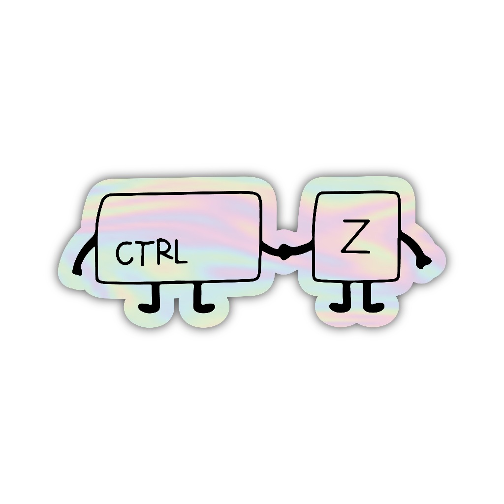 

Z348 sticker ctrl z aesthetic, stiker hologram satuan