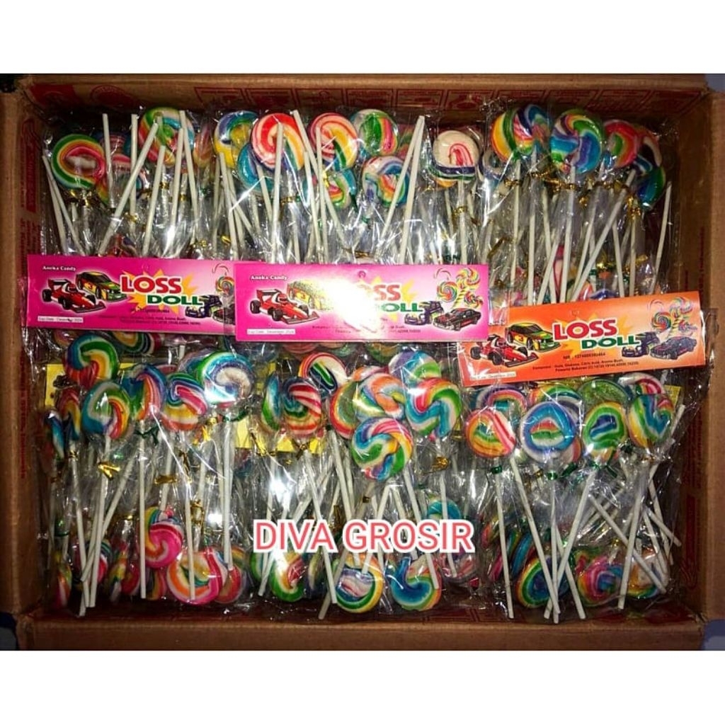 

GROSIR 1 KARTON PERMEN LOLIPOP BULAT ISI 50 PACK