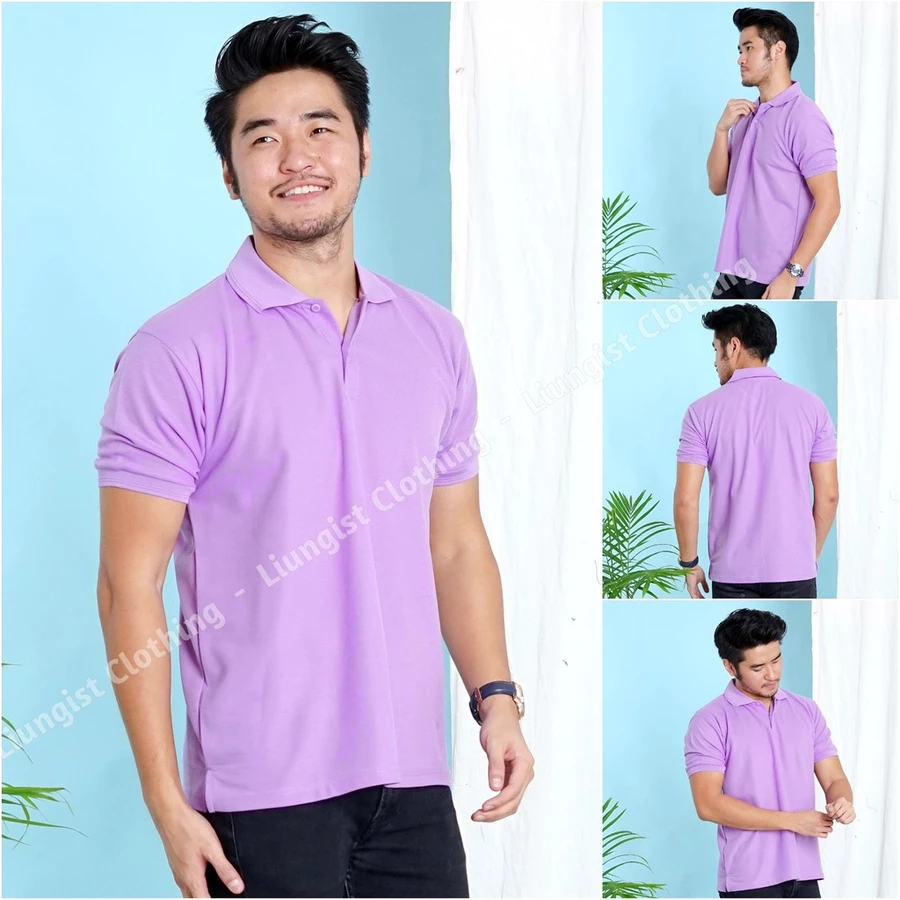 Kaos Polo Unisex Lilac / Kaos Polo Ungu