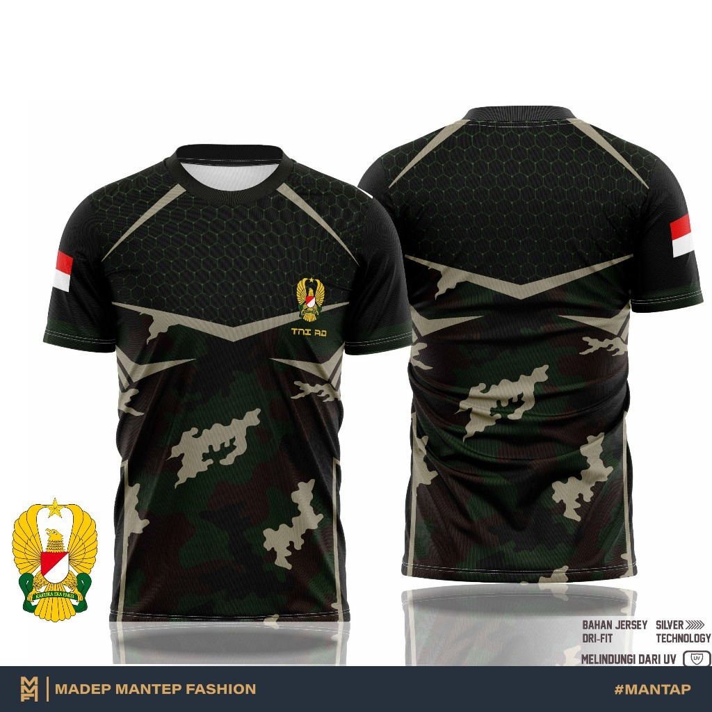 Kaos Jersey Loreng TNI AD Terbaru Kaos Dryfit Motif Loreng Full Printing Kaos Olahraga TNI AD MMF
