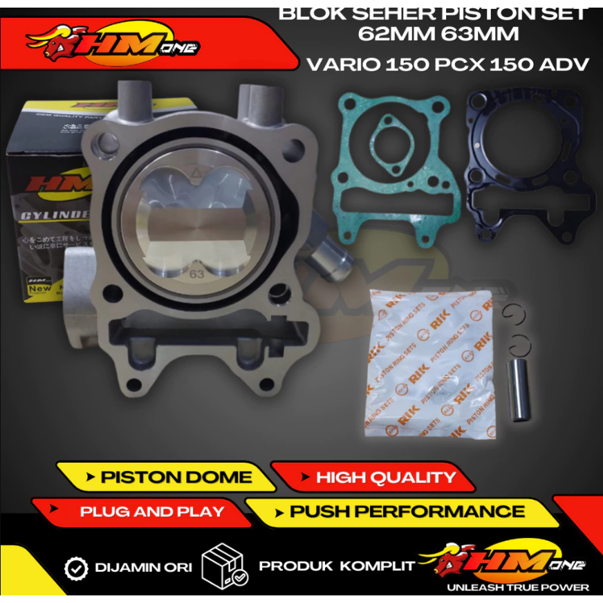 blok seher HMone bore up vario 150 pcx 150 adv 62mm 63mm honda ring RIK piston casting iron ring pak