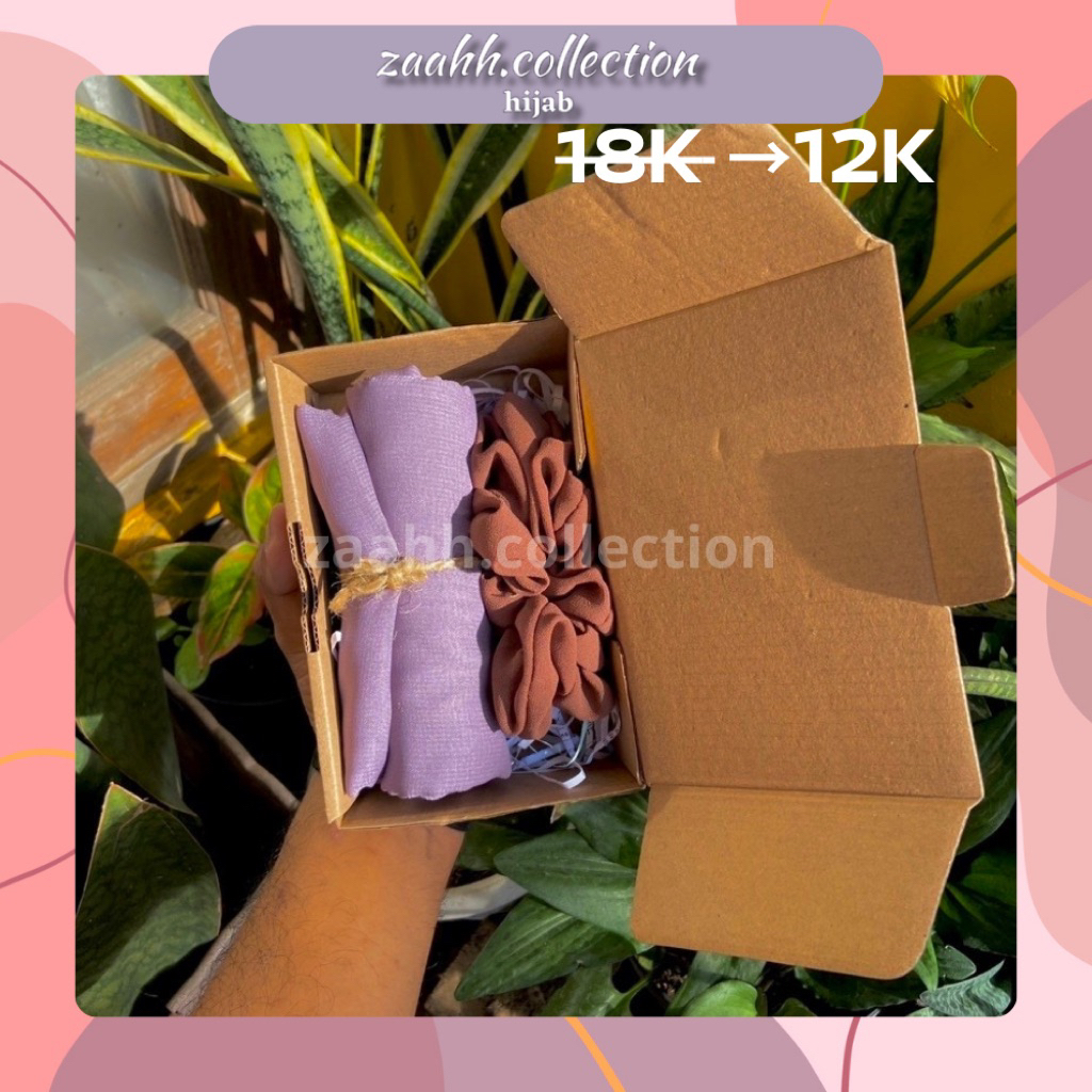 

Hampers Jilbab Bella Square Premium + Scrunchie / Kado Ulang Tahun Wisuda / Souvenir Lebaran Haji