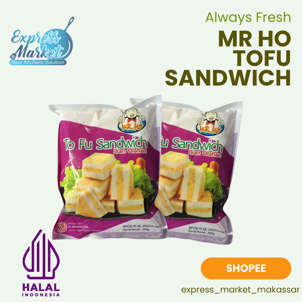 

MR HO Tofu Sandwich Bakso Suki Premium Kemasan 450gr