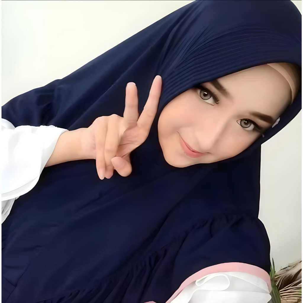 Hijab jersey bergo rempel kerudung jumbo syari dewasa anak SD jilbab saku tangan panjang muslimah.