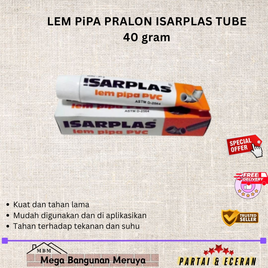 Terbaik Lem Pipa PVC ISARPLAS 40 G - Lem Paralon Original