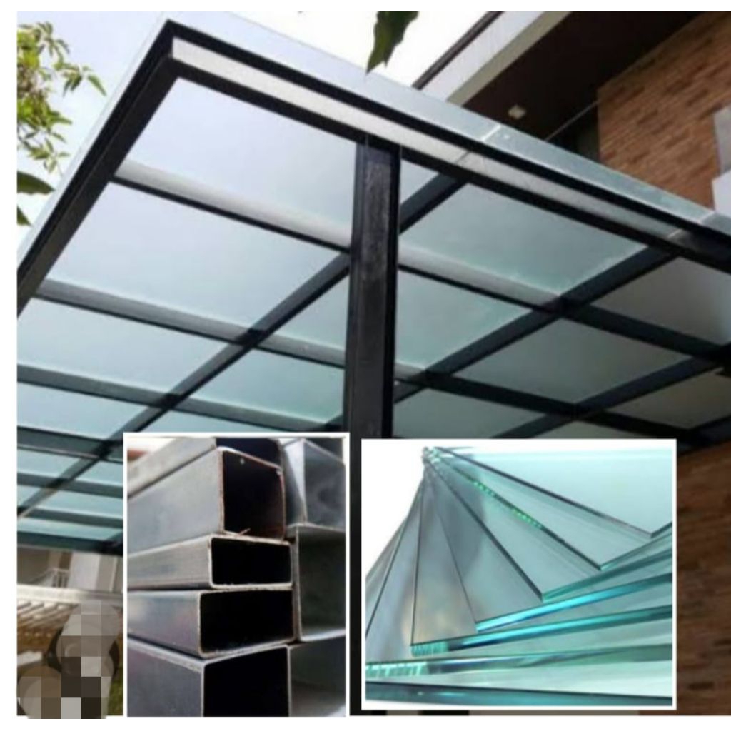 Kanopi kaca tempered