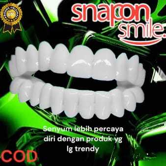 Original 100% Snap On Smile Sepasang Gigi Palsu Silicon 1 Set Atas Bawah Penambal Gigi Ompong / Gigi