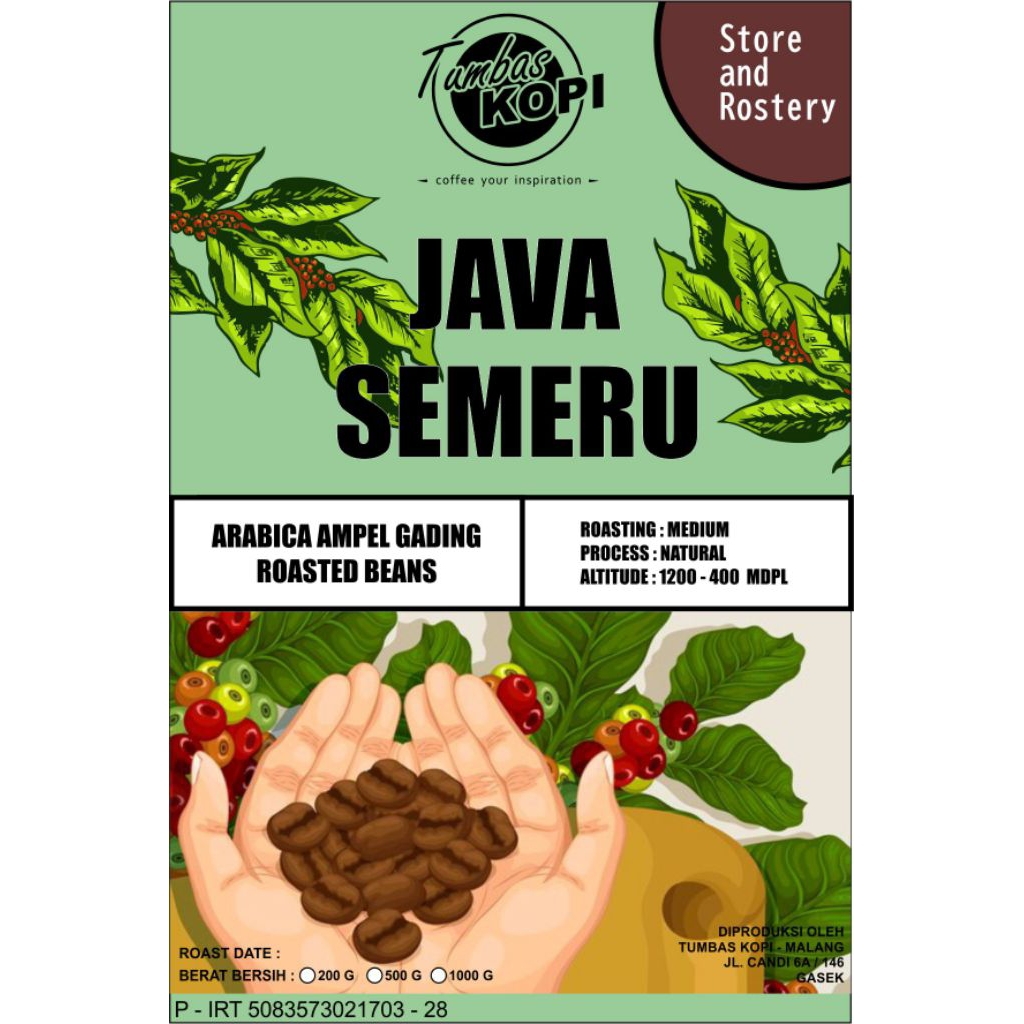 

Roasted bean Arabika Semeru Natural 1000g