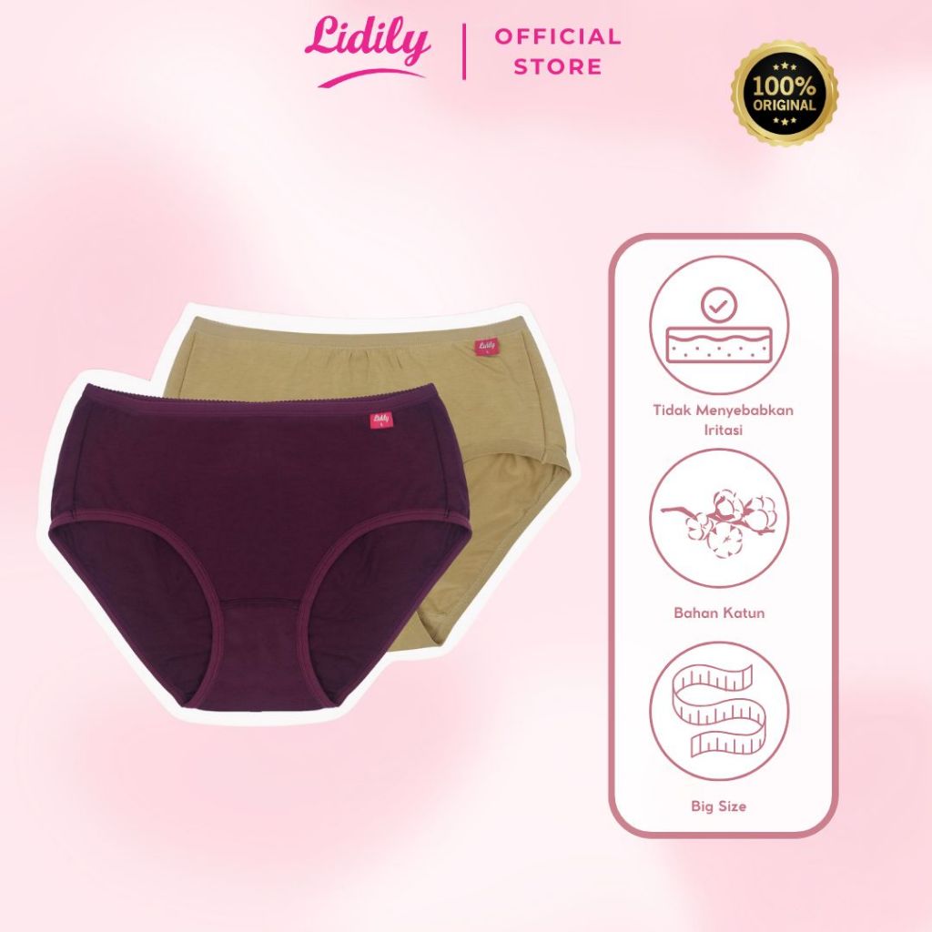 Lidily - Celana Dalam Highwaist Wanita Katun Ultra Soft | Cd Zig Zag Kerut Belakang CD L023 | CD Max