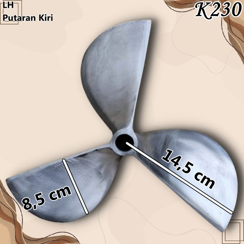 Kipas Baling baling Propeller Perahu kapal K230 - Tipe Balap aluminium 3 daun Arcim Propeller