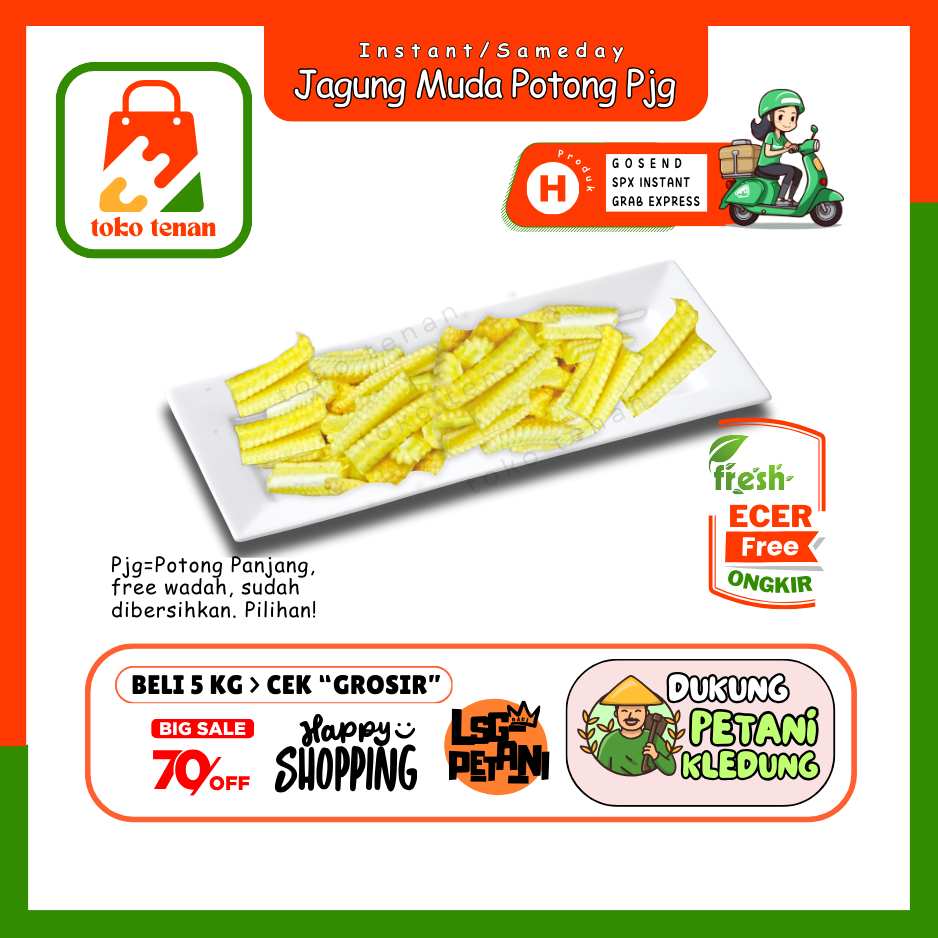 

Tokotenan // Jagung Muda potong Panjang --Sayur Gunung Ecer (H)