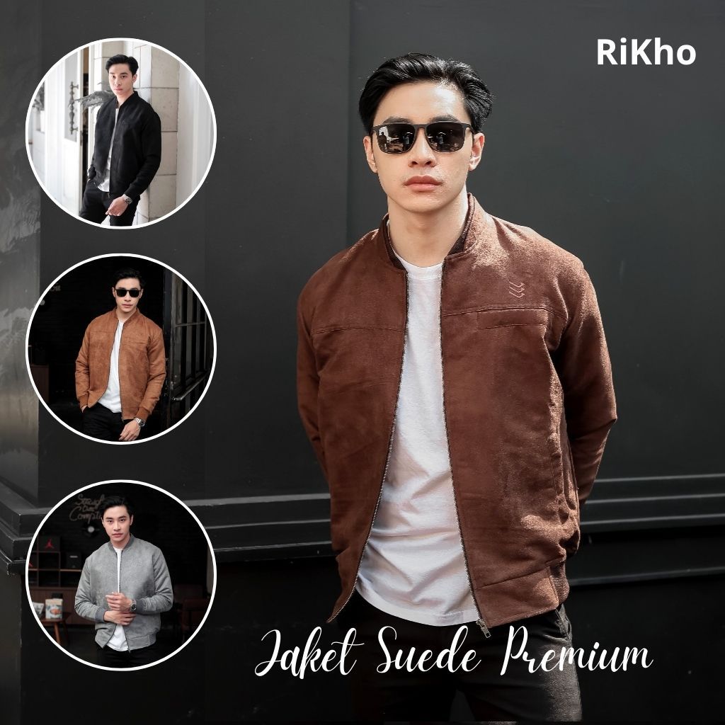 Bomber Jaket Suede Premium Pria Original Vintage Keren Jacket Tebal Original Kanvas Terbaru Cowok