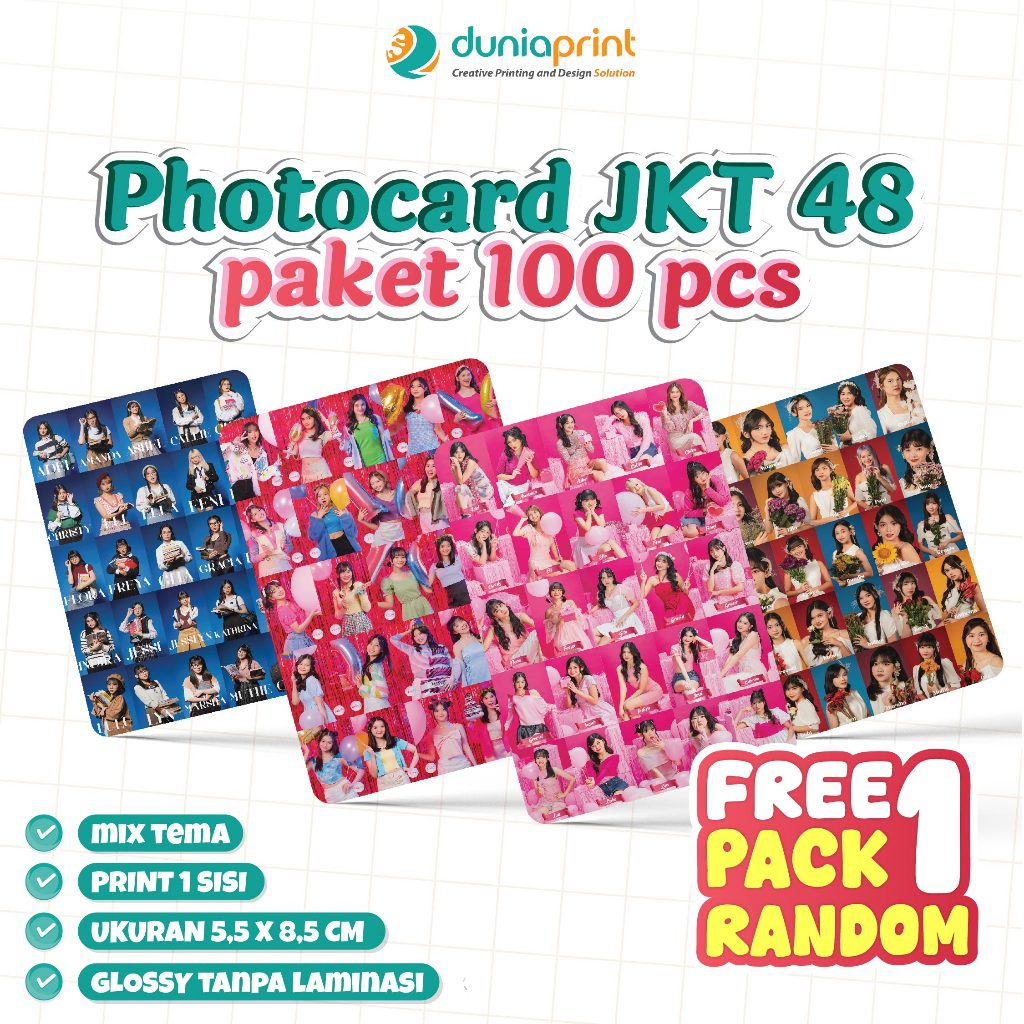 Photocard JKT48 | Photocard | PC JKT48 | JKT48 Photocard | Photocard JKT48 Isi 100 pcs | Dunia Print
