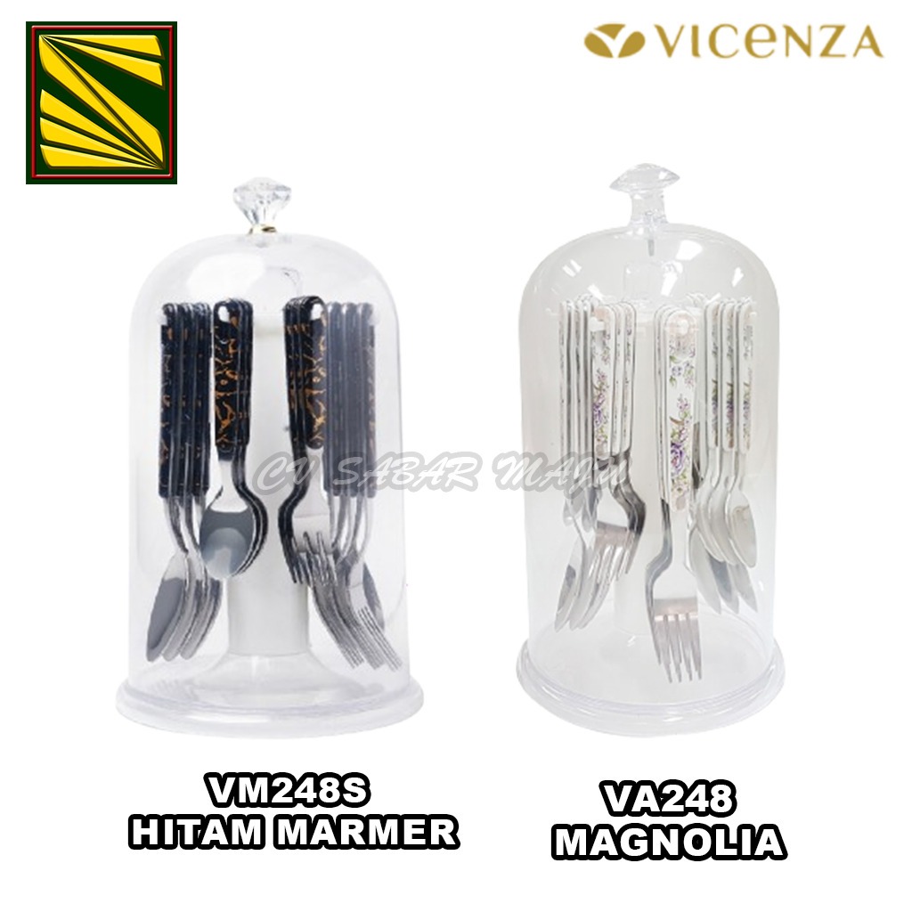 MURAH VICENZA SENDOK SET SENDOK MAKAN MOTIF VICENZA V248 SENDOK DAN GARPU VICENZA SPOON & FORK PUTIH