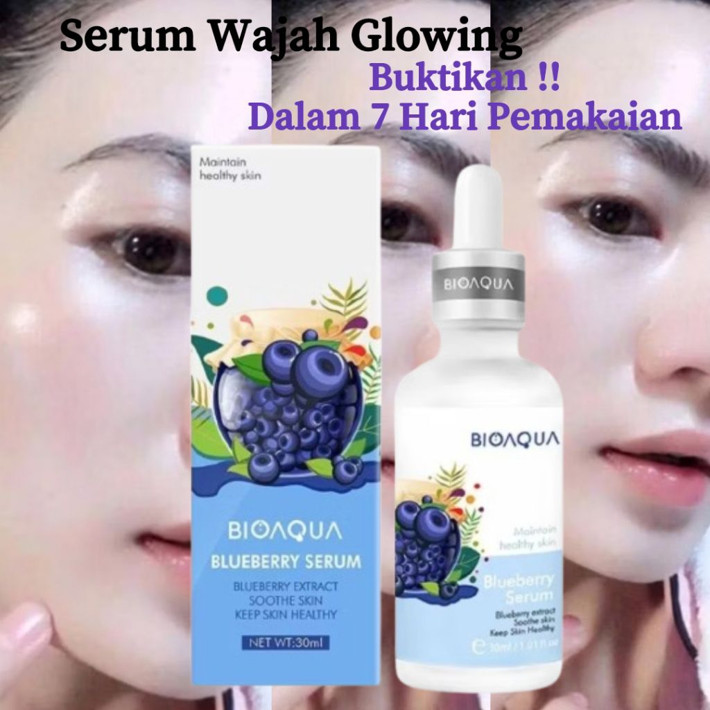 [ BPOM ] Serum Blueberry Penghilang Bekas Jerawat dan Flek Hitam, Pori-pori Bioaqua Serum