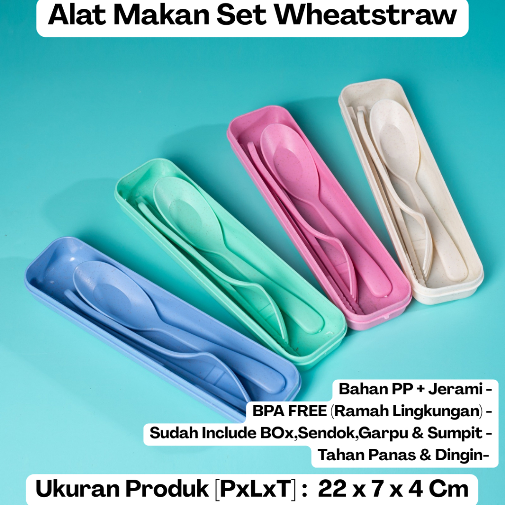 Sendok Travel Portabel Bahan Jerami Satu Set Sendok Murah  Souvenir/Sovenir Sendok Travel Sudah Incl