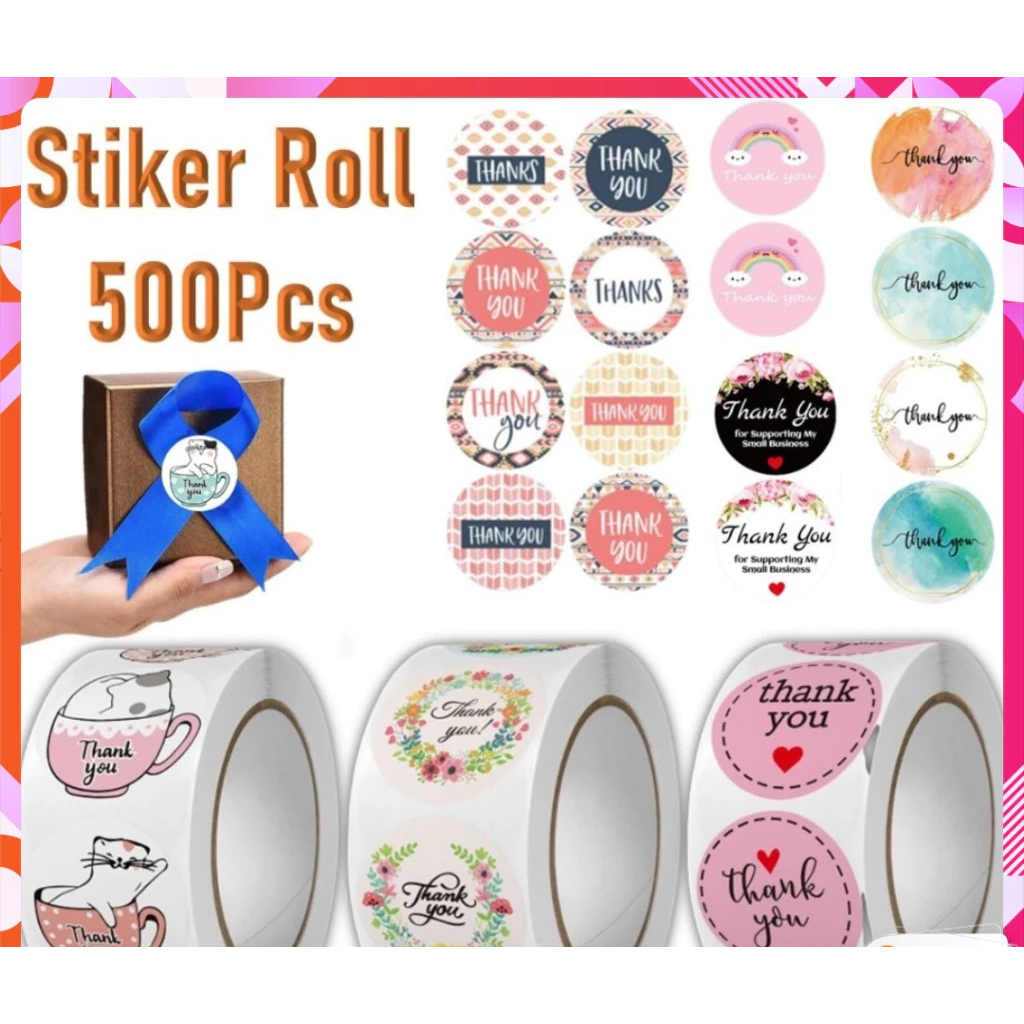 

Sticker Thankyou 1 Roll 500Pcs / Sticker Thank You / Sticker Amplop / Stiker Terima Kasih Stiker terima kasih 500pcs